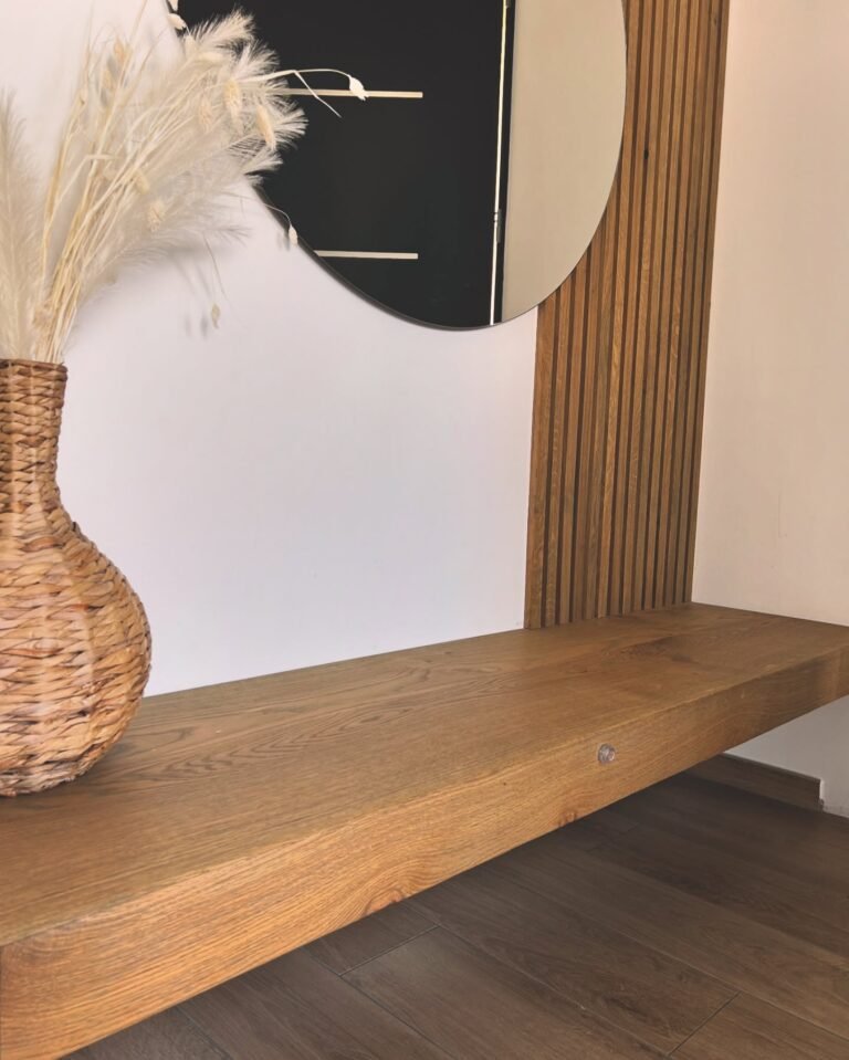 Entrée, banc et miroir claustra — Atelier Löwe